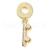 Rack Plating Brass Micro Pave Cubic Zirconia European Dangle Charms KK-P287-20G-1