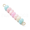 Macaron Color Dyed Natural Freshwater Shell Rondelle Beaded Links PALLOY-JF03705-01-4