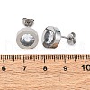 304 Stainless Steel Flat Round Stud Earrings EJEW-C099-23P-03-5
