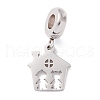 Non-Tarnish 304 Stainless Steel European Dangle Charms STAS-I192-05P-2