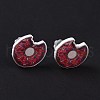 Colorful Acrylic Imitation Food Stud Earrings with Platic Pins for Women EJEW-F293-02C-3