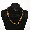 Natural Tiger Eye Chip Beaded Necklaces for Women FS-WG9F5E2-04-1