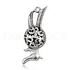 Hollow Rabbit Tibetan Style Alloy Pendants PALLOY-J589-12AS-1