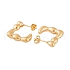 Ion Plating(IP) 304 Stainless Steel Half Hoop Stud Earrings for Women EJEW-P279-02G-2