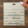 30Pairs Alloy & Plastic Imitation Pearl & Rhinestone Stud Earring Sets WGF62EF-11-1