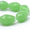 Teardrop Faceted Imitation Jade Glass Beads Strands GLAA-Q052-A-5