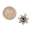 Glass Seed Beaded Sun with Evil Eye Pendants PALLOY-MZ00633-2