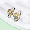 X-Shaped Brass Micro Pave Clear Cubic Zirconia Hoop Earrings EJEW-H158-18A-GP-3