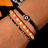 Halloween Theme 3Pcs 3 Styles Glass Beads Stretch Bracelet Set for Women Men TL8429-3