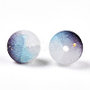 Frosted Baking Painted Crackle Glass Beads with Glitter Powder X1-DGLA-T004-01J-2