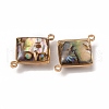 Natural Abalone Shell/Paua Shell Connector Charms KK-WH0031-05C-2