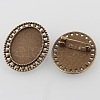 Vintage Alloy Brooch Cabochon Bezel Settings X-PALLOY-O038-33AB-NF-1