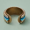 Glass Seed Beads Cuff Rings RJEW-MZ00016-9
