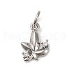 Brass Micro Pave Clear Cubic Zirconia Charms KK-P308-72P-1