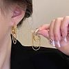Alloy C-Shaped Tassel Stud Earrings FS-WG7C2F9-01-2