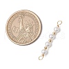 Round Shell Pearl Beaded Connector Charms PALLOY-JF03704-2