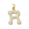 Brass Micro Pave Cubic Zirconia Pendants ZIRC-C012-01G-18-1