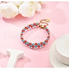 Rhombus Woven Glass Beaded Bracelets for Women BJEW-MZ00110-01-1