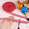 AHADERMAKER 25 Yards Polyester Striped Ribbons DIY-GA0006-85-3