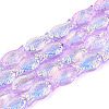 Transparency Electroplate Glass Beads Strands GLAA-T023-40A-04-1