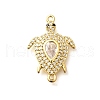 Brass Micro Pave Cubic Zirconia Conector Cahrms KK-Q040-02D-G-1