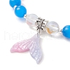 Synthetic Moonstone Beads Stretch Bracelets for Women BJEW-TA00600-3