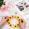CRASPIRE 2Pcs 2 Colors Cloth Small Sunflowe Wreath Headband OHAR-CP0001-19-3