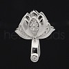 Anti-Tarnish Trendy Rhodium Plated 925 Sterling Silver Micro Pave Cubic Zirconia Pinch Bails STER-M088-01-1