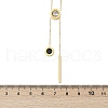 304 Stainless Steel Crystal Rhinestone Flat Round Pendant Y Necklaces NJEW-V001-03G-5