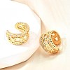 Brass Micro Pave Clear Cubic Zirconia Cuff Earrings EJEW-F370-17G-6