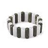 Two Tone Acrylic Column Beaded Stretch Bracelets for Women BJEW-JB10645-03-1