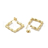 Rack Plating Brass Bamboo Wrap Square Stud Earrings EJEW-I268-03G-2