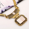Alloy Rectangle Pendant Necklace & Flat Round Dangle Earring Sets FS-WG0E2DC-02-2