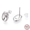 Rhodium Plated 925 Sterling Silver Stud Earrings STER-T004-38P-4