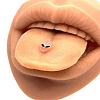 Luminous Alien 304 Stainless Steel with Resin Tongue Rings FS-WG932C6-01-1