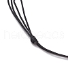 Adjustable Natural Dyed Yellow Jade & Brass Pendant Necklaces NJEW-JN04944-5