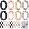 SUNNYCLUE 24Pcs 4 Colors Alloy Spring Gate Rings FIND-SC0007-20-1