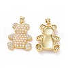 Brass Micro Pave Clear Cubic Zirconia Pendants ZIRC-F134-05G-1