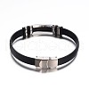 Jewelry Black Color PU Leather Cord Bracelets BJEW-G467-06-2