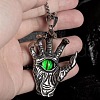 Alloy Ruby Rhinestone Pendant 667 Stainless Steel Chain Necklaces FS-WG7010E-08-1