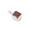 925 Sterling Silver Pave Cubic Zirconia Square Charms with Jump Rings and 925 Stamp STER-D288-05S-04-2
