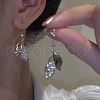 Leaf Alloy Crystal Rhinestone Dangle Earrings FS-WG56B0B-01-1