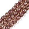 Handmade Gold Sand Lampwork Beads Strands LAMP-P051-L06-10mm-1