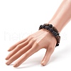 Natural Coconut Rondelle Beads Stretch Bracelets Set for Men Women BJEW-JB06771-3