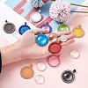 DIY Flat Round Pendant Making Kits DIY-TA0008-46-6