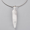 Natural Quartz Crystal Openable Perfume Bottle Pendant Necklaces NJEW-H216-05P-2