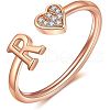 Adjustable Brass Rhinestone Cuff Rings FS-WG29D83-34-1