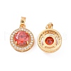 Brass Micro Pave Clear Cubic Zirconia Pendants KK-E068-VC442-1