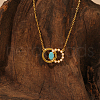 Elegant 925 Sterling Silver & Imitation Pearl Double Circle Pendant Necklaces for Women GR8670-6