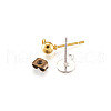 Brass Stud Earring Findings KK-TA0007-78-14